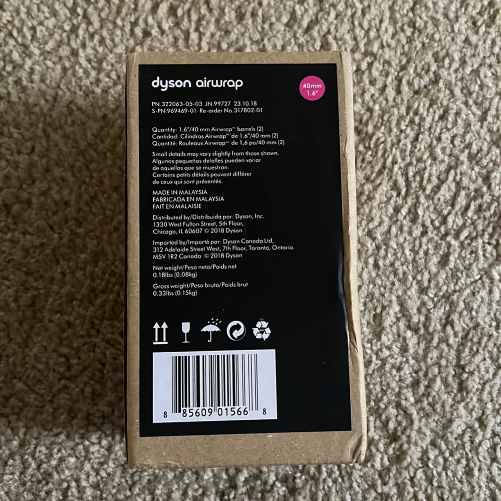 Dyson Airwrap 40mm/1.6inch barrel curling attachment unopened, brand new